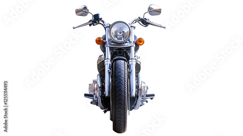 Front View of Classic Chrome Motorcycle