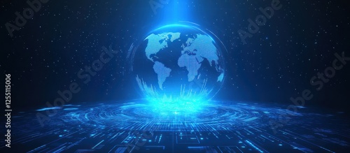 Global Network: Digital Earth Hologram