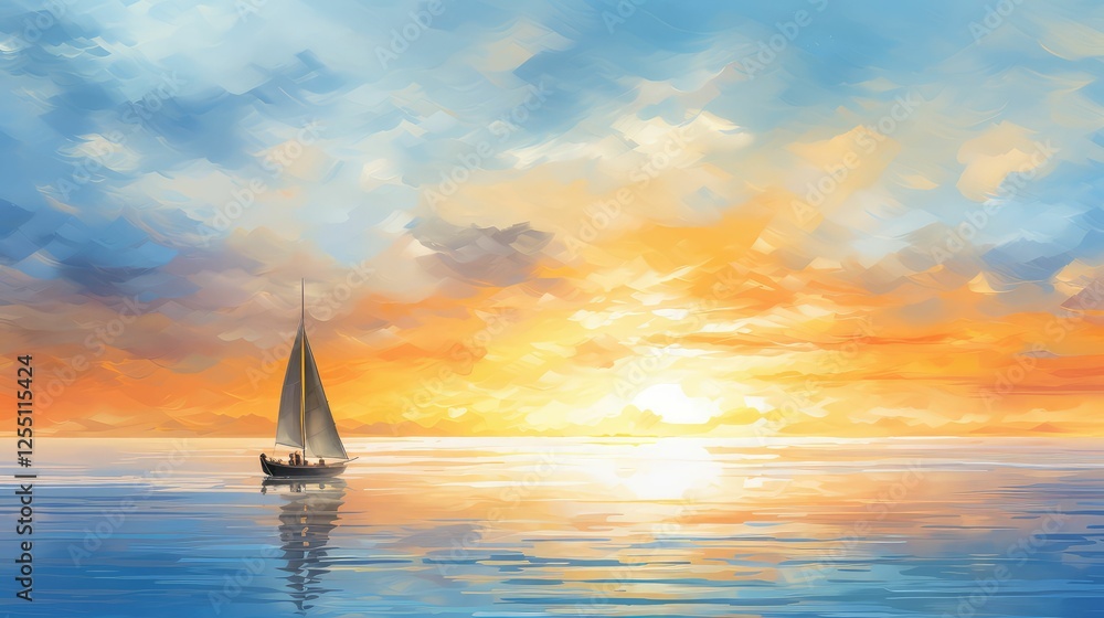 Fototapeta premium sailboat light blue ocean