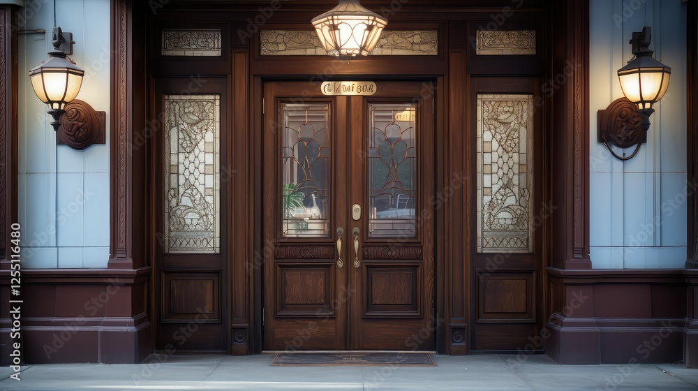 Obraz premium brass office front door