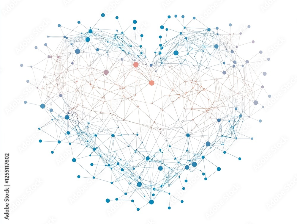 Abstract Heart Connection: Network of Love and Relationships Illustration Abstract Heart Connection: Network of Love and Relationships Illustration