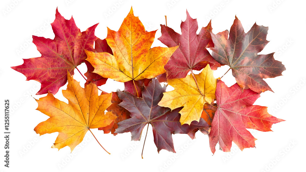 Obraz premium maple autumn leaves Isolated on a white background