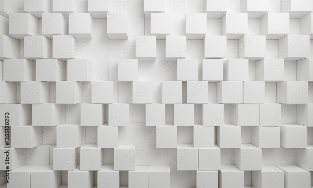 abstract 3d white cubes arranged in geometric pattern abstract 3d white cubes arranged in geometric pattern