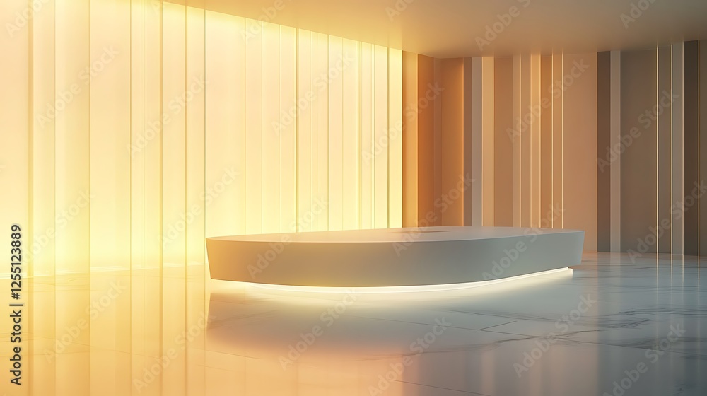 Modern Minimalist Reception Desk in a Luxurious Lobby Modern Minimalist Reception Desk in a Luxurious Lobby