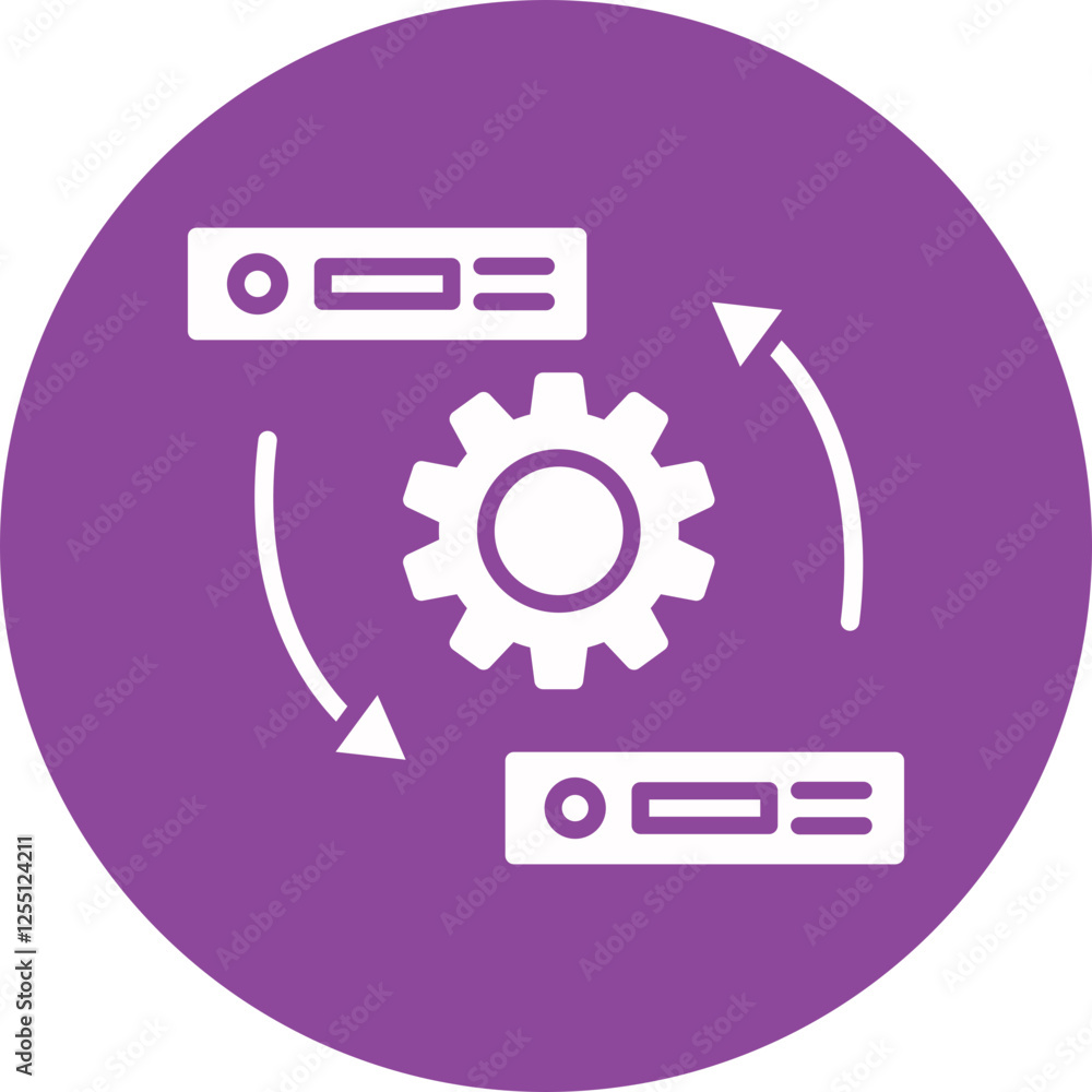 Data Synchronization glyph circle icon