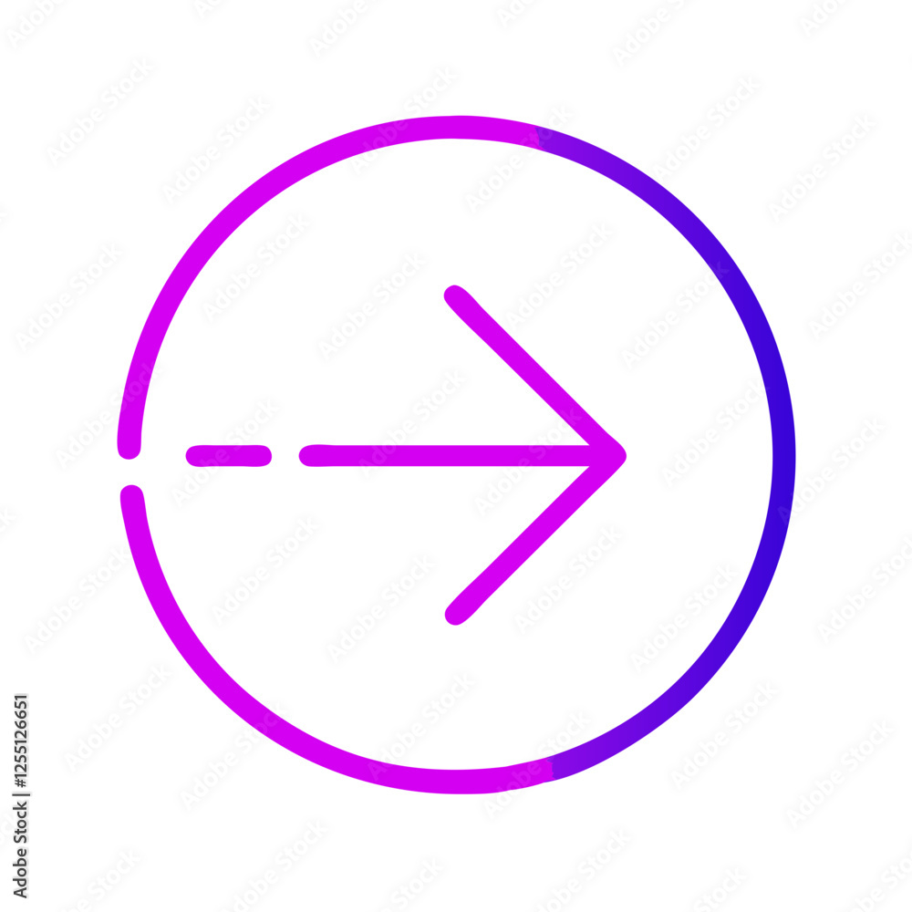 Circular arrow icon with a right-pointing arrow inside on transparent background, graphic design element
Circular arrow icon with a right-pointing arrow inside on transparent background, graphic design element