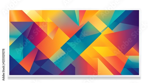 Abstract colorful geometric art; vibrant triangles; modern design; website background