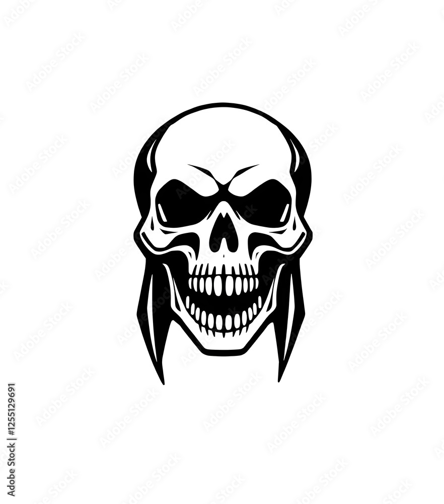 Illustration of a scary skull, halloween, evil, death, bones, skeleton, horror, dark, spooky, creepy, sinister, macabre, gothic, eerie, night, shadow, fear, terror, monster, ghost, phantom, demon Illustration of a scary skull, halloween, evil, death, bones, skeleton, horror, dark, spooky, creepy, sinister, macabre, gothic, eerie, night, shadow, fear, terror, monster, ghost, phantom, demon