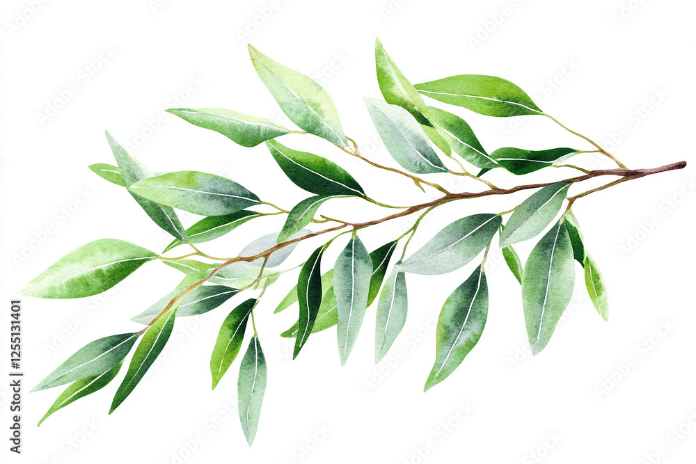 Fototapeta premium Watercolor Eucalyptus Branch Illustration