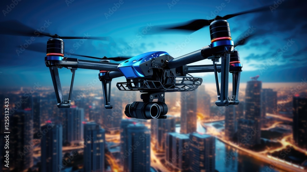 Fototapeta premium aerial blue tech