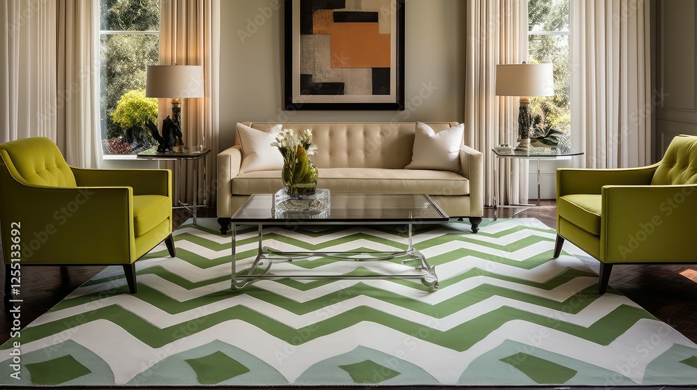 Fototapeta premium living green chevron