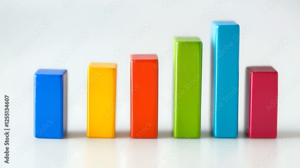 Colorful Wooden Blocks Chart: A Visual Representation of Growth and Progress