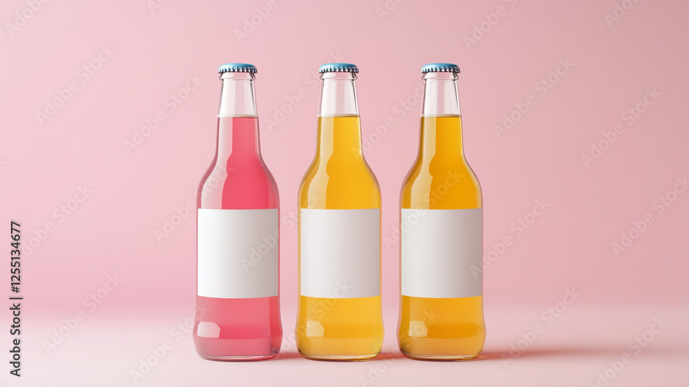 beer bottle mockup with blank white labels on a light background beer bottle mockup with blank white labels on a light background