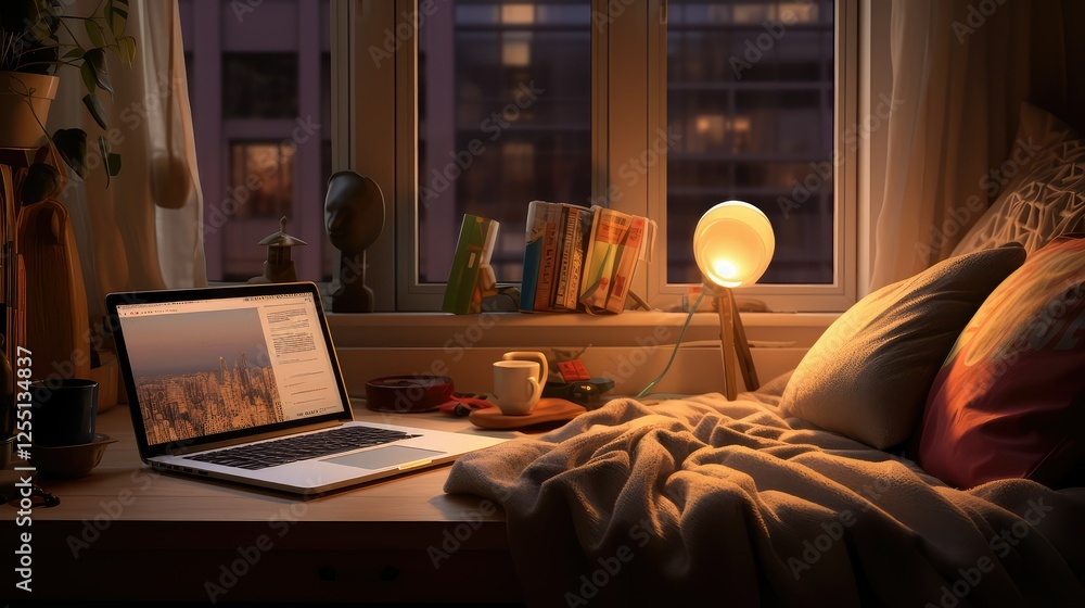 Fototapeta premium comfort laptop house