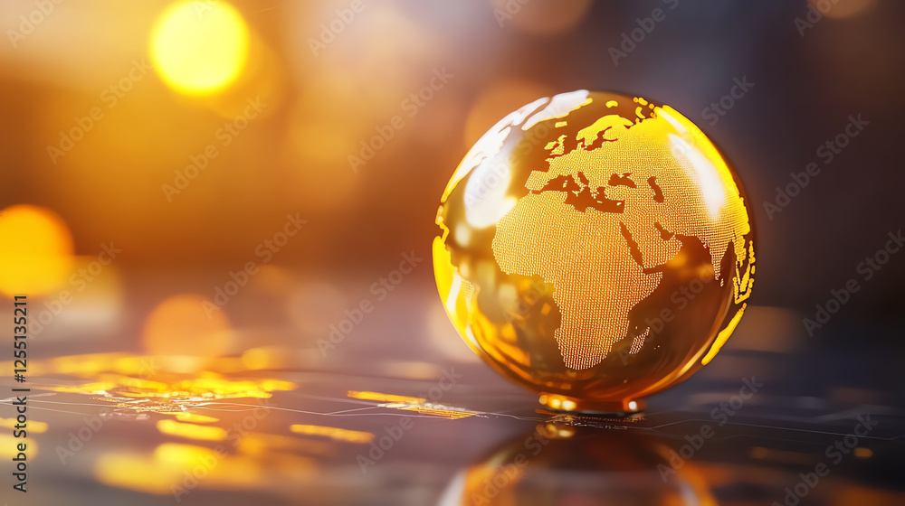 A stunning golden globe representing planet Earth, set against a warm, glowing background. This image symbolizes global unity, exploration, and the interconnectedness of all life. A stunning golden globe representing planet Earth, set against a warm, glowing background. This image symbolizes global unity, exploration, and the interconnectedness of all life.