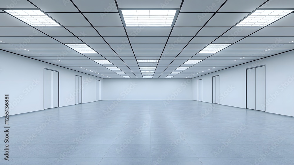 Fototapeta premium Blurry White Empty Room or Corridor with Light at End Wall Ideal as a Background or Backdrop for
