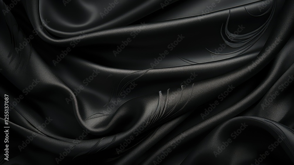 Obraz premium smooth black fabric texture