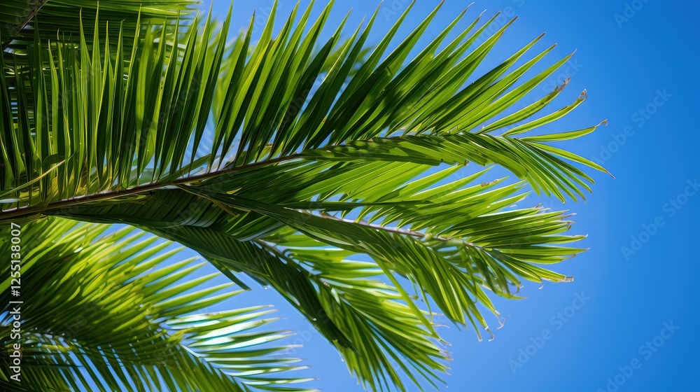 Naklejka premium breeze green leaves tropical