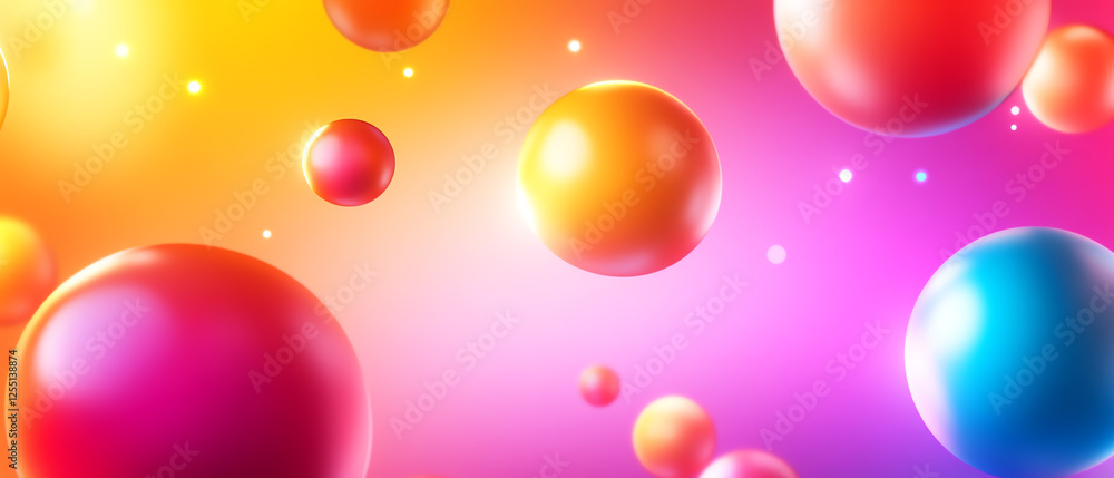 A vibrant abstract background featuring colorful spheres on a soft gradient of pink and orange hues. Perfect for creative projects and digital design applications. A vibrant abstract background featuring colorful spheres on a soft gradient of pink and orange hues. Perfect for creative projects and digital design applications.