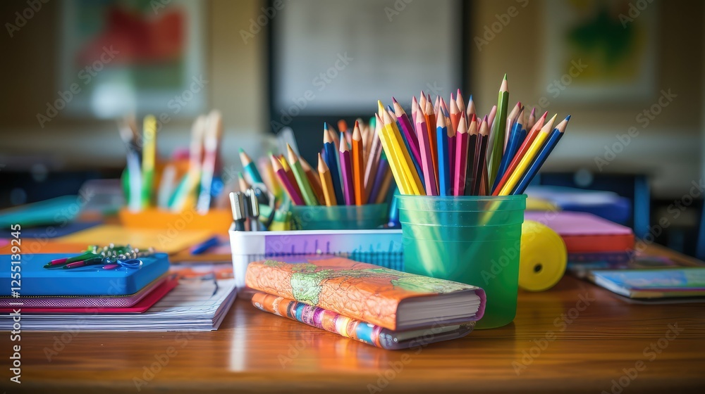 markers school supplies on desk markers school supplies on desk