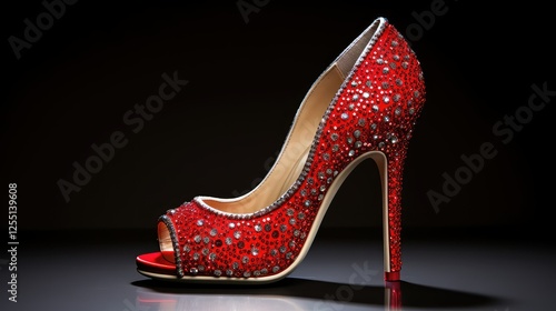 style red high heel shoes photo