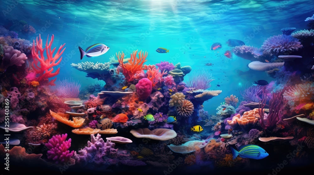 Naklejka premium reef under water light