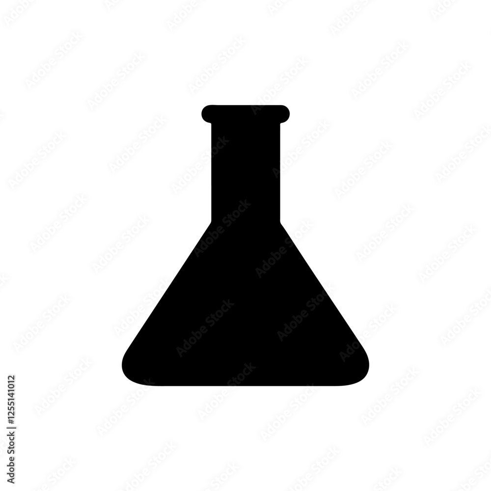 Black conical flask silhouette vector illustration on white background
Black conical flask silhouette vector illustration on white background
