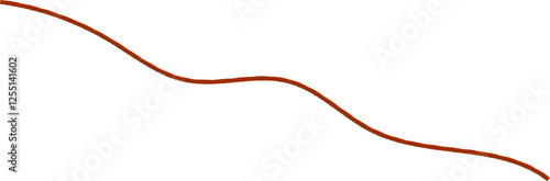 Wavy line with curvy abstract squiggles. Hand-drawn wiggle design. 