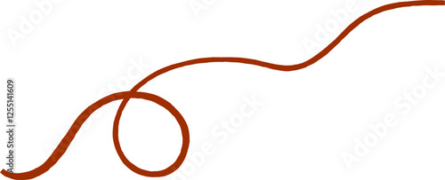 Wavy line with curvy abstract squiggles. Hand-drawn wiggle design. 
