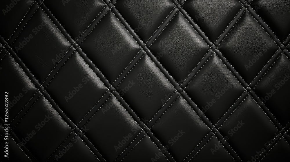 Naklejka premium stitching black leather background