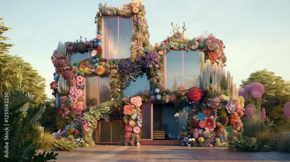 Fototapeta premium nature pixel house