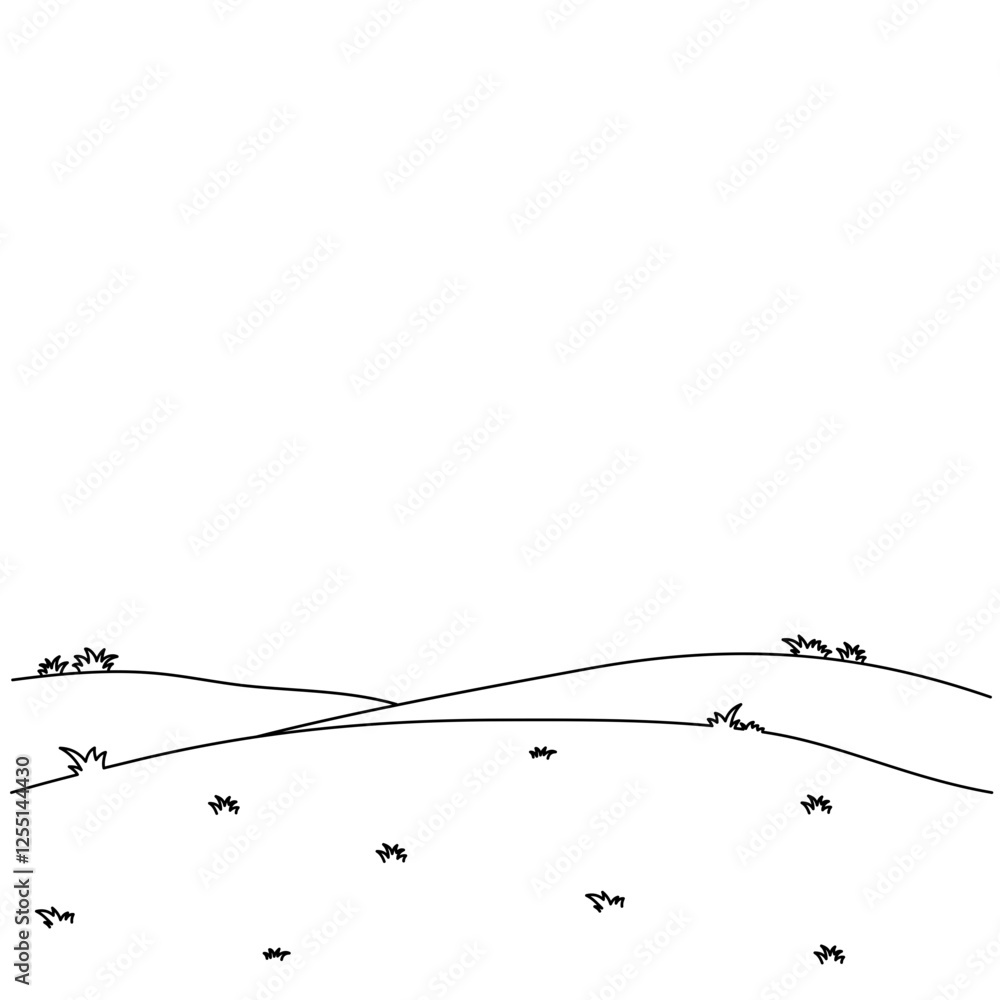Fototapeta premium coloring Hill landscape illustration