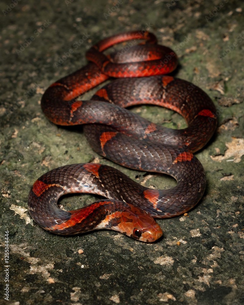 Obraz premium Colorful Snake on Stone Surface