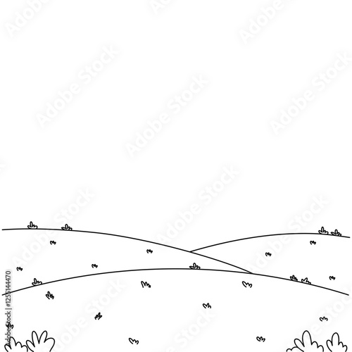 coloring Hill landscape illustration