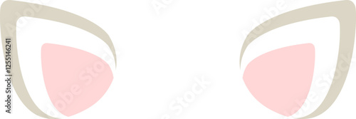 Kawaii cat ears in pastel pink and gray radiate playfulness and charm, infusing designs or accessories with delightful feline flair and whimsical appeal