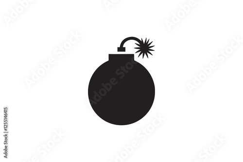 bomb icon vector silhouette isolated in white background