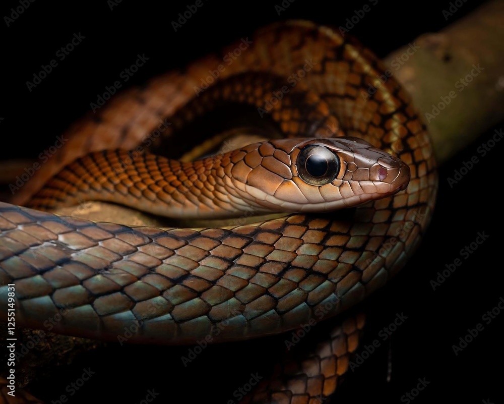 Fototapeta premium Stunning Close-Up of a Colorful Snake in Nature