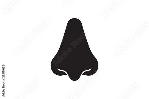 Human nose icon vector silhouette isolated in white background