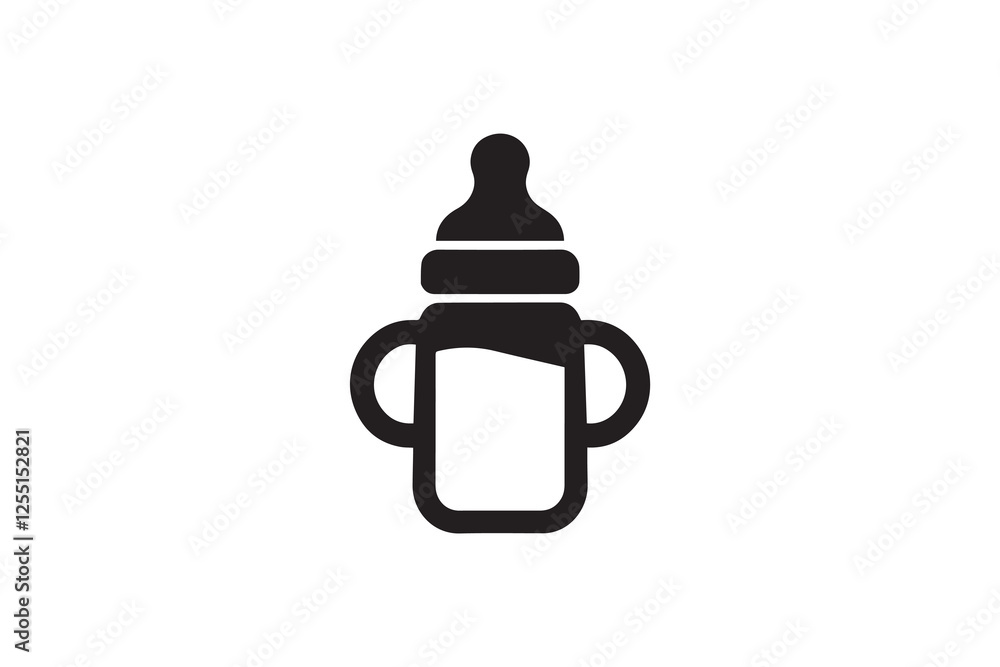baby food bottle Feeder icon vector silhouette isolated in white background baby food bottle Feeder icon vector silhouette isolated in white background