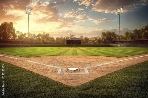 Captivating artwork showcasing a baseball field setting.