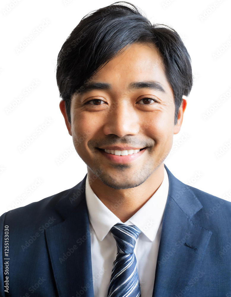 Portrait of only one Man. White Background. Portrait of only one Man. White Background.