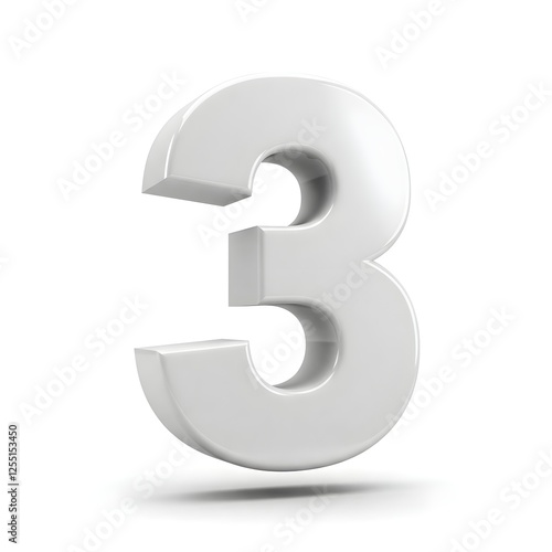 3d silver number 3