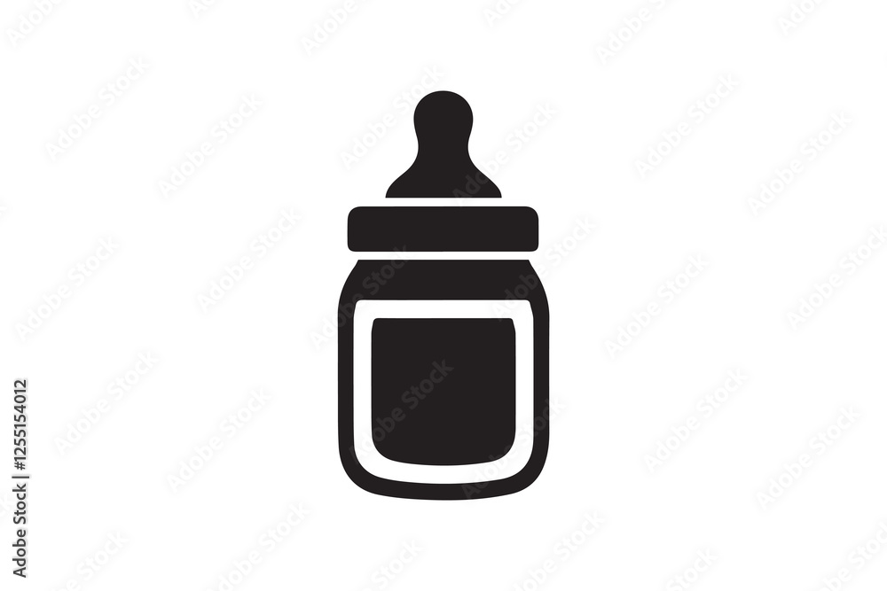 baby food bottle Feeder icon vector silhouette isolated in white background baby food bottle Feeder icon vector silhouette isolated in white background