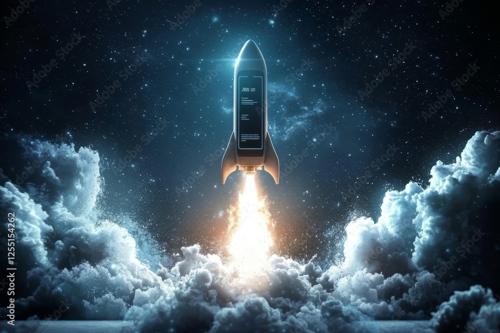 Naklejka premium Concept visualization of startups and technology in action.