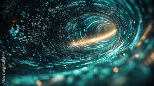 Wallpaper Mural Abstract Digital Tunnel - Futuristic Technology Art Torontodigital.ca