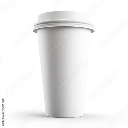 Wallpaper Mural White paper coffee cup, lid, mockup, studio, isolated Torontodigital.ca