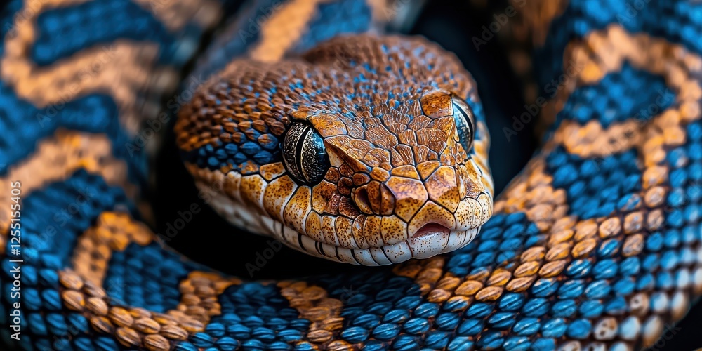 World wildlife day with conservation and awareness idea. Colorful snake with intricate patterns and vivid scales. World wildlife day with conservation and awareness idea. Colorful snake with intricate patterns and vivid scales.