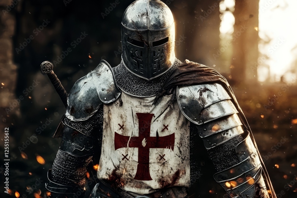 The allure of the Templar knight: a historical figure reimagined in a fantasy setting. The allure of the Templar knight: a historical figure reimagined in a fantasy setting.
