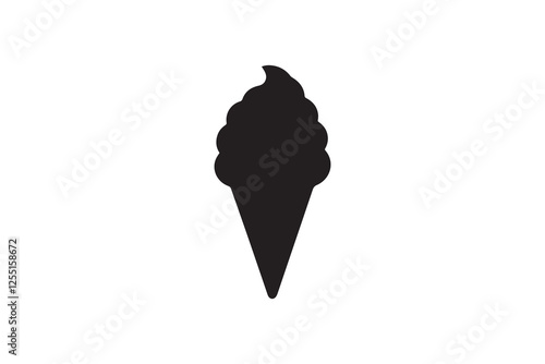 ice cream icon vector silhouette isolated in white background