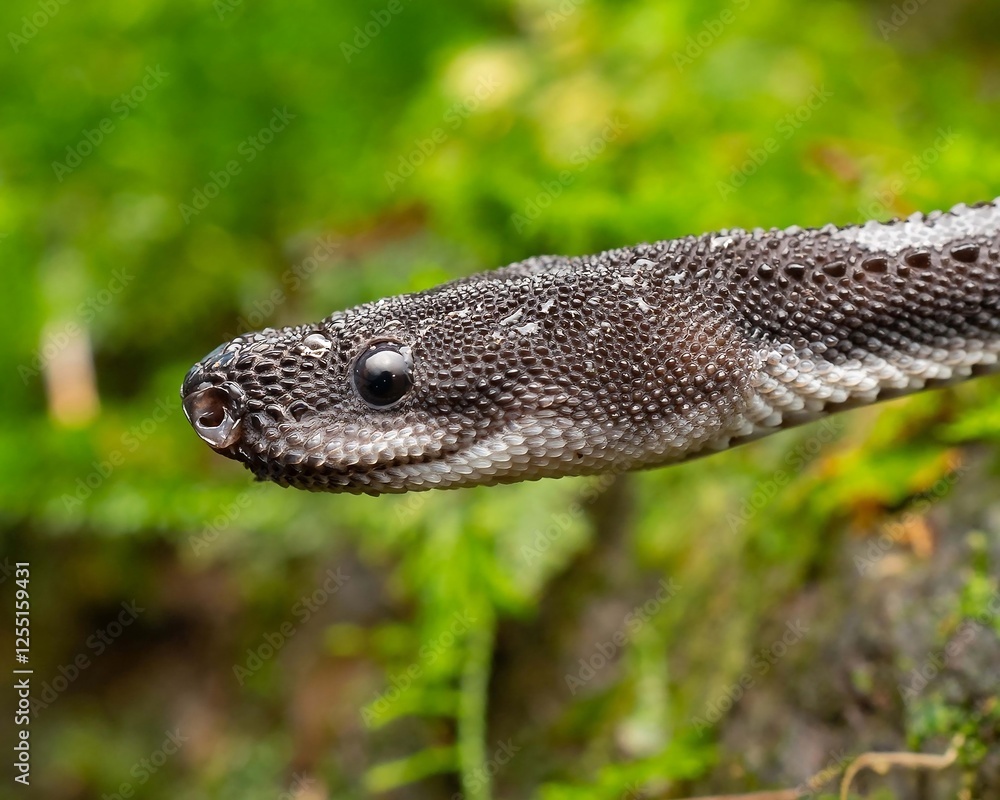 Close-Up of a Serpent in Natural Habitat Close-Up of a Serpent in Natural Habitat